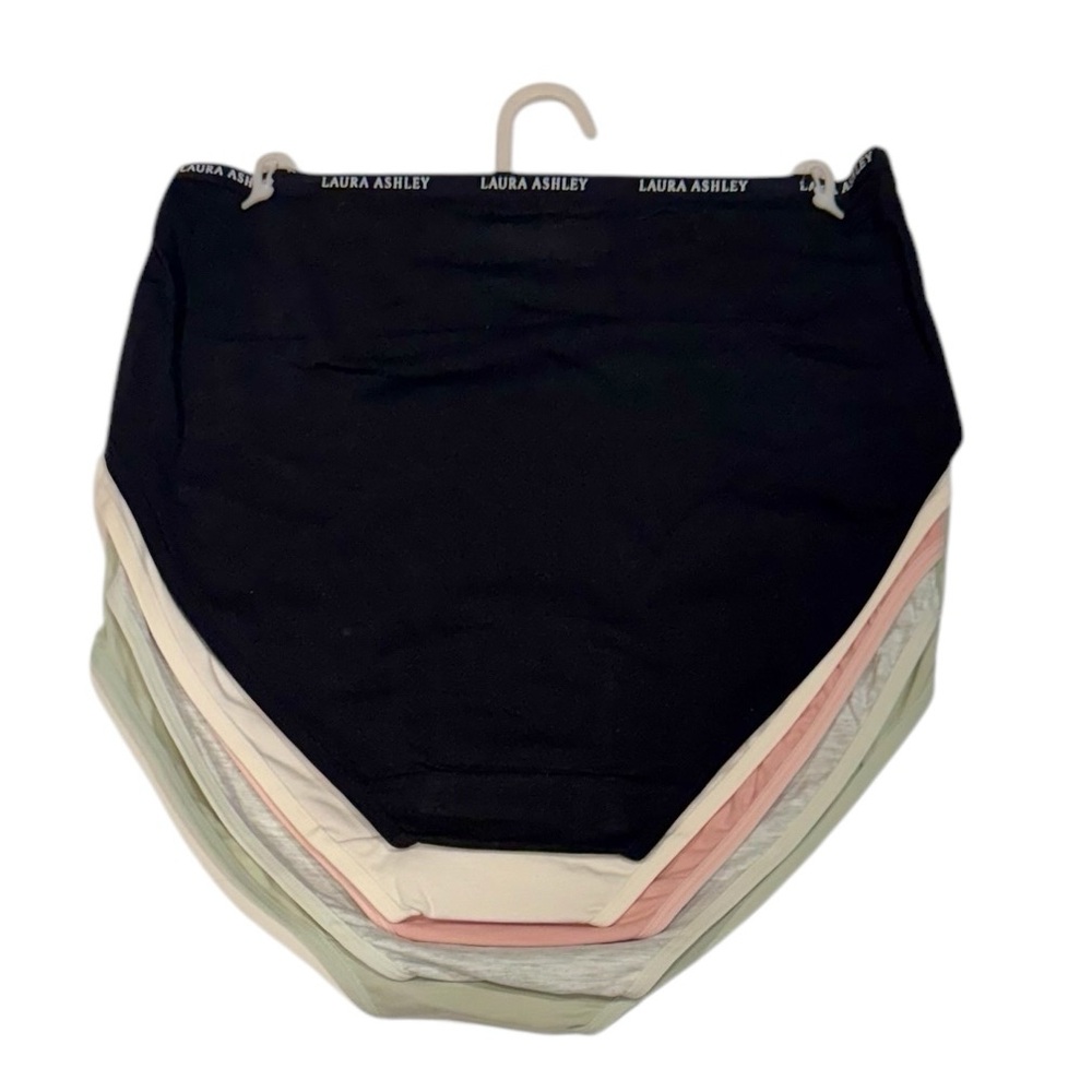 LAURA ASHLEY 5 Pack Panties Cotton Spandex Tag Free Pastel Neutral NWT Large - Picture 6 of 13